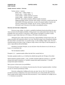 CHEMISTRY 30A CHAPTER 2 NOTES FALL 2014