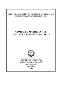 combined mathematics teacher training manual