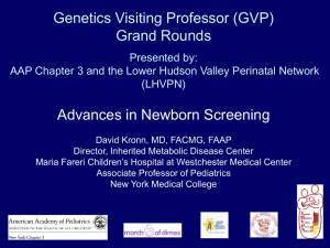 Newborn Screening - Lower Hudson Valley Perinatal Network