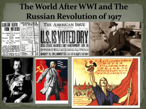 The World After WWI and The Russian Revolution of 1917
