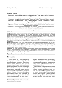 Original Article Faunestic Study of the Aquatic Arthropods in a