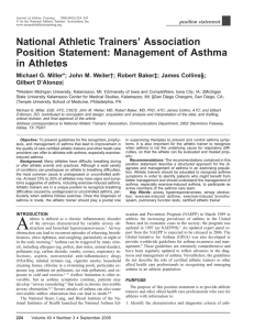 Management of asthma in athletes