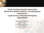 South Carolina Hospital Association Behavioral Health Patients in