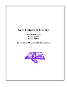 New Testament History - Rocky Mountain Christian