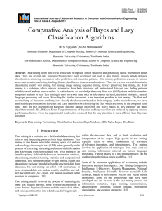 Comparative Analysis of Bayes and Lazy Classification