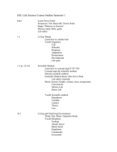 Life Science Semester 1 Final Exam Review Sheet