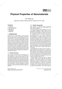 Physical Properties of Nanomaterials