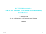 Lecture 03: Discrete Probability Distributions