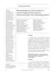 Recommendations for the treatment of invasive fungal infection