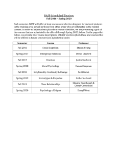 Fall 2016 - Spring 2020 - Basic and Applied Social Psychology