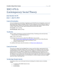 SOCI 470 A Contemporary Social Theory