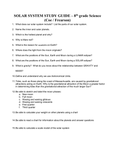 SOLAR SYSTEM STUDY GUIDE – 8 th grade Science (Coe