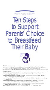 Ten Steps to Support Parents` Choice to Breastfeed Their Baby Ten