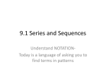 9.1 Series and Sequences