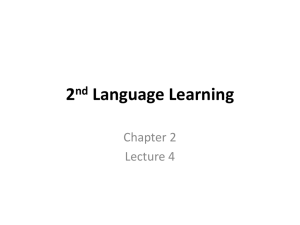 2 nd Language Learners