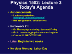 Lecture 3 - UConn Physics