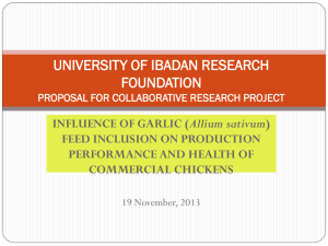 UNIVERSITY OF IBADAN RESEARCH FOUNDATION PROPOSAL