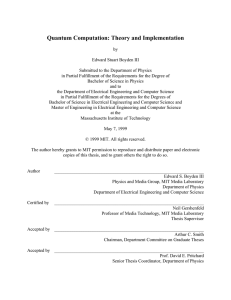 Quantum Computation: Theory and Implementation