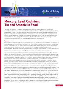 Mercury, Lead, Cadmium, Tin and Arsenic in Food