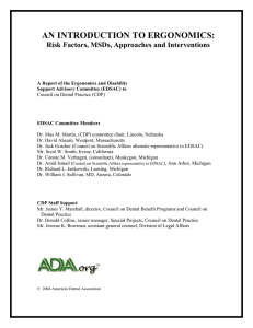 ADA.org: An Introduction to Ergonomics: Risk Factors
