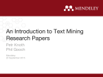 Text mining presentation from Mendeley