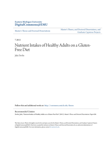 Nutrient Intakes of Healthy Adults on a Gluten-Free Diet