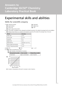 Experimental skills and abilities