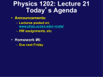 Lecture 21 - UConn Physics