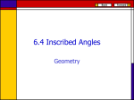 6.4 Inscribed Angles