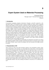 Expert System Used on Materials Processing