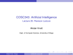 COSC343: Artificial Intelligence