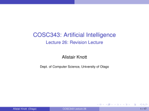 COSC343: Artificial Intelligence