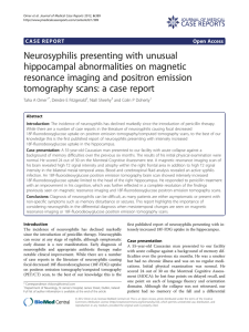 Neurosyphilis presenting with unusual hippocampal abnormalities