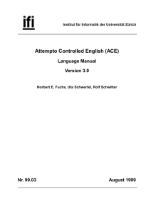 Attempto Controlled English (ACE)