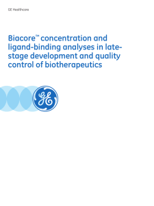 Biacore™ concentration and ligand-binding analyses in late