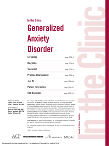 Generalized Anxiety Disorder