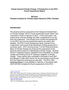 Human Induced Climate Change: The IPCC Fourth Assessment