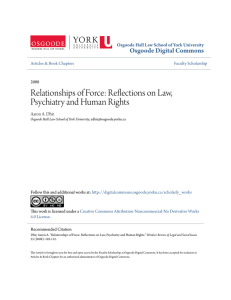 Relationships of Force: Reflections on Law, Psychiatry and Human