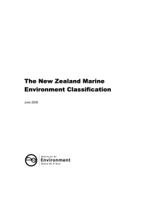 The New Zealand Marine Environment Classification