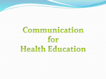 Communication Process - Department of Community Medicine