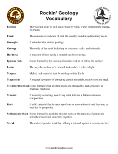 Rockin` Geology Vocabulary