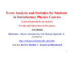 Error Analysis and Statistics for Students in Introductory Physics