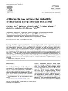 Antioxidants may increase the probability of developing allergic