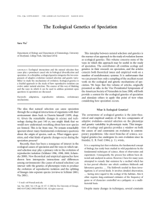 The Ecological Genetics of Speciation