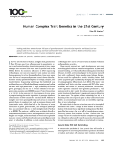 Human Complex Trait Genetics in the 21st Century