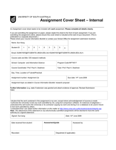 Research proposal - University of South Australia