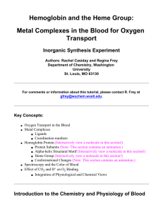 Metal Complex in the Blood - Department of Chemistry | Washington