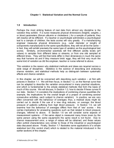 Session 1: Statistical Variation and the Normal Curve