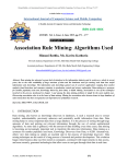 Association Rule Mining: Algorithms Used