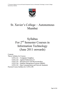 St. Xavier`s College – Autonomous Mumbai Syllabus For 2 Semester